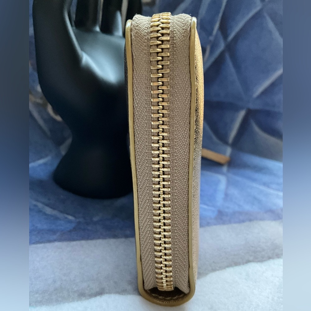 SOLD- Jimmy Choo Bettina Gold Zip Around Wallet - Picture 10 of 16